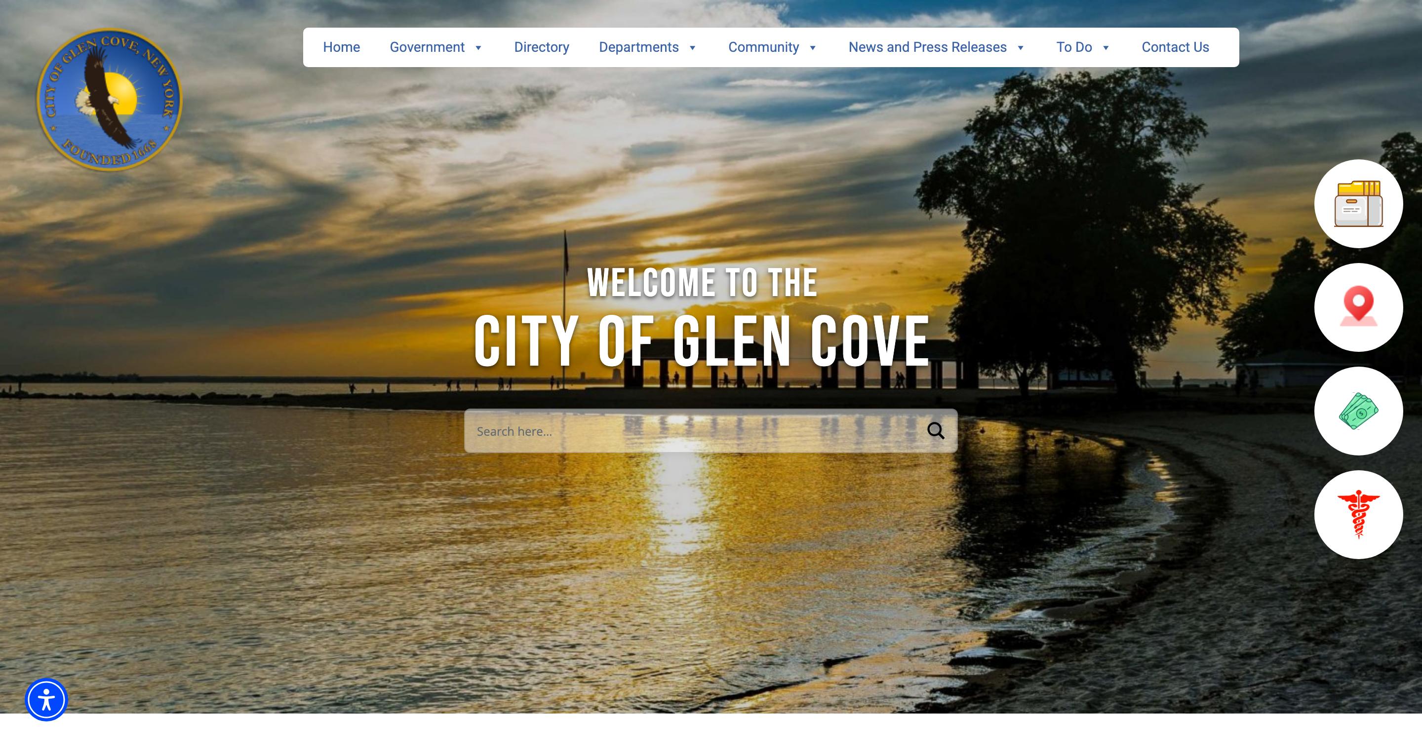 City of Glen Cove, NY website homepage