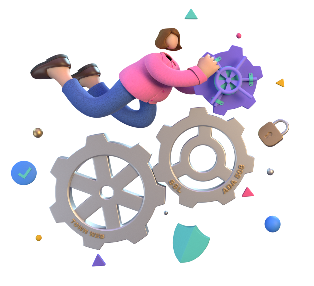 Man around gears
